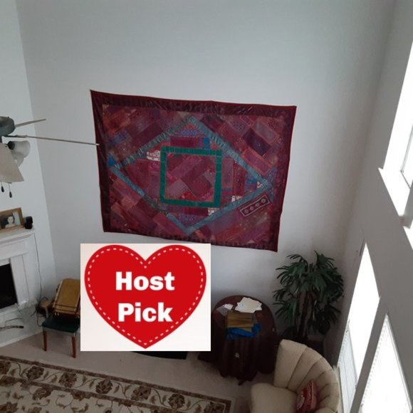 Large Quilt - Handmade Wall Art - Fibre Art - Pakistani Handicraft - Picture 1 of 8